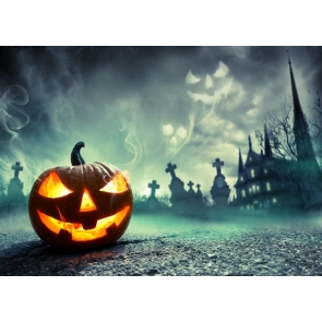 Halloween Skull Pumpkin Ghost Tombs Cemetery Party Photo Backdrops
