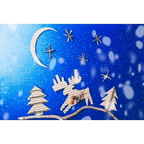 Cartoons Blue Christmas Backdrop Stage Photography Background Decoration Prop