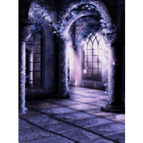 Middle Ages Castle Indoor Halloween Photo Backdrop Party Background Decoration Prop