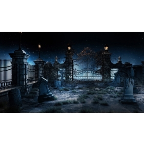 Scary Cemetery Halloween Party Backdrop Photography Background Decoration Prop