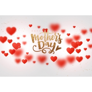 Red Love Retro Happy Mother's Day Backdrop Photo Booth Photography Background 
