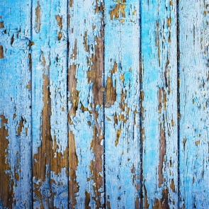 Blue Paint Falling Off Retro Vintage Old Vinyl Wood Backdrops