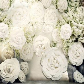 Custom Wedding Background White Flower Wall Backdrop