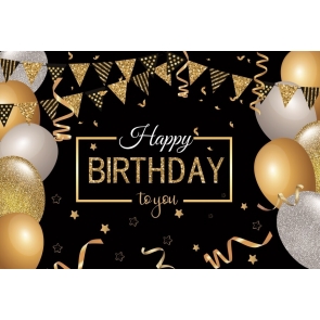 Glitter Balloon Banner Happy Birthday To You Backdrop Party Photography Background