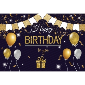 Glitter Gift Box Balloon Banner Happy Birthday Backdrop Party Photography Background
