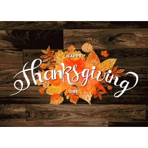 Autumn Leaves Wood Board Background Happly Thanksgiving Backdrop