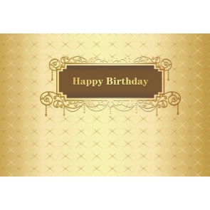 Gold Background Happy Birthday Party Photography Backdrop