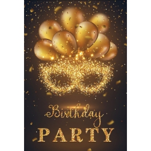 Gold Sparkle Glitter Happy Birthday Backdrop Party Photography Background Decorations Props