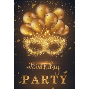 Gold Sparkle Glitter Happy Birthday Backdrop Party Photography Background Decorations Props