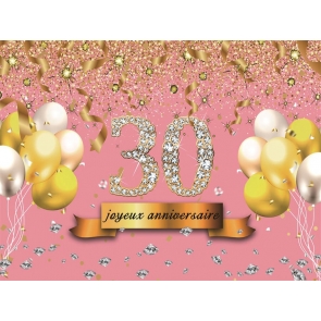 Gold Tassel Sparkle Masonry 30th Birthday Backdrop Banner Party Photography Background