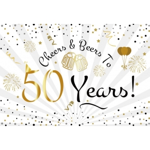 Happy 50th Birthday Backdrop Cheers to 50 Years Party Photography Background