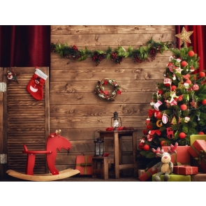 Kid & Baby Christmas Tree Background Christmas Backdrops