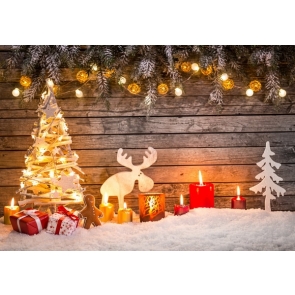 Cartoon Christmas Tree Reindeer Children Baby Christmas Backdrops