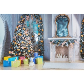 Colorful Christmas Tree Background Children's Christmas Backdrops