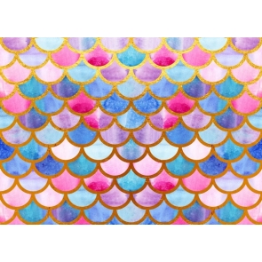 Colorful Fish Scales Party Background Mermaid Photography Backdrop