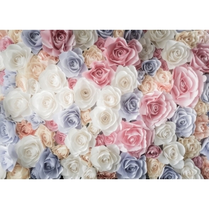White Pink Darky Blue Rose Flower Wall Wedding Backdrops Valentines Background