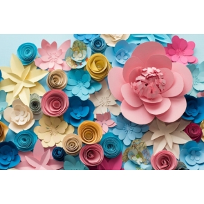 Pink Blue Yellow Paper Flower Wall Backdrop For Birthday Party Wedding DIY