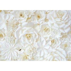 White Flower Wall Valentines Background Wedding Photography Backdrops 