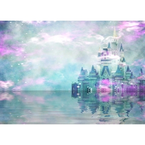 In The Lake Surface Wonderland Castle Background Party Photography Backdrop