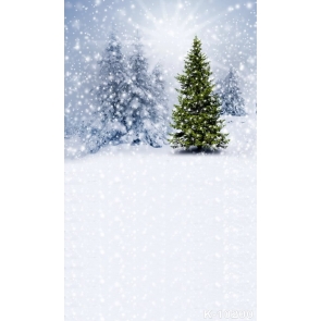 Under The Sun Of Snowflakes Christmas Tree Backdrop