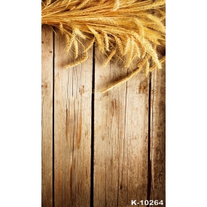 Golden Barley Wooden Floor Vinyl Picture Background Custom Photo Backdrops