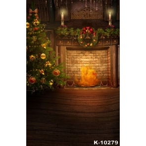  Wooden Floor Fireplace Christmas Tree Christmas Photo Background