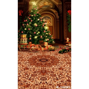 Medieval Wall Background Rug Christmas Tree Backdrop