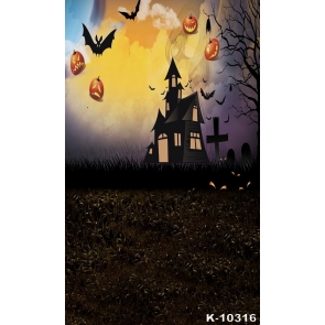 Pumpkin Theme Dark Cemetery Halloween Backdrops Studio Booth Photography Background