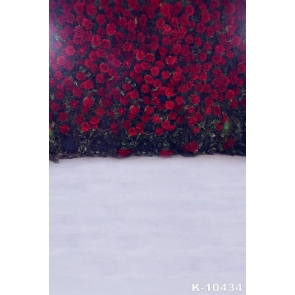 Red Flowers Wall White Floor Affordable Photography Backdrops