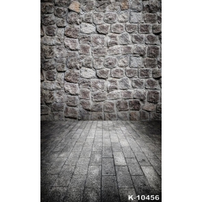 Retro Stone Wall Brick Floor Vinyl Photography Backdrops Personalized Backdrop