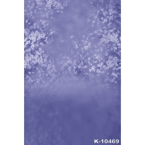 White Small Flowers Purple Background Vinyl Photography Backdrops