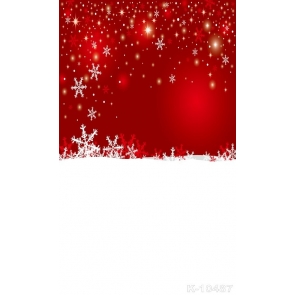 White Snowflake White Snowfield Red Background Christmas Photo Backdrop
