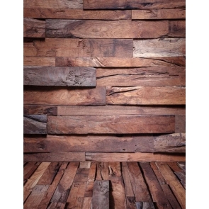 Uneven Wooden Floor Wall Vinyl Photography Background Portable Backdrop