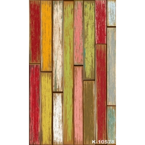Multicolor Wooden Board Picture Backdrop Vinyl Photography Custom Background