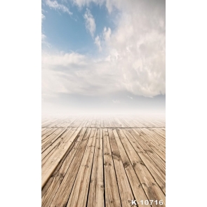 White Clouds Wood Floor Professional Photo Studio Backdrops