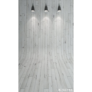 Lights And Wooden Floor Wall Combination Background Vinyl Stage Backdrops