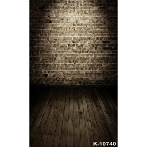 Bricks Wall Background Wooden Floor Combination Vinyl Studio Backdrops