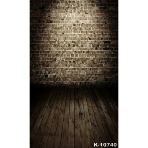 Bricks Wall Background Wooden Floor Combination Vinyl Studio Backdrops