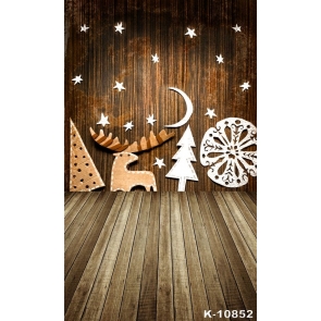 Indoor Wood Floor Christmas Decoration Wall Vinyl Photography Backdrops