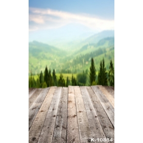 Green Mountains Scenic Wood Drop Studios Backdrops