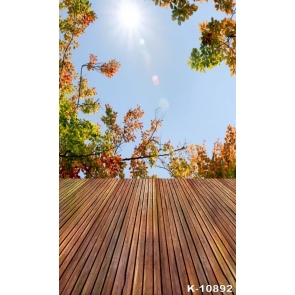 Leaves around Sunshine Wood Floor Camera Backdrops for Photography