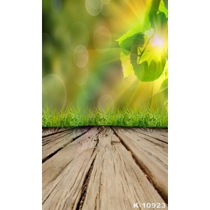 Spring Green Trees Leaves Grass Wood Floor Photographic Backdrops