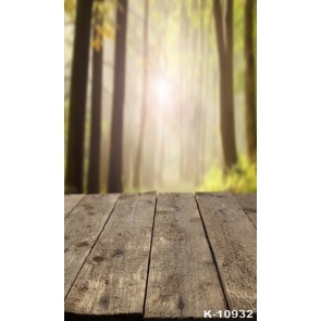 Fuzzy Forest Trees Wood Floor Scenic Unique Photography Backdrops 