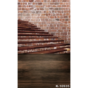 Wooden Ladder Vintage Brick Wall Backdrops Photoshoot Background