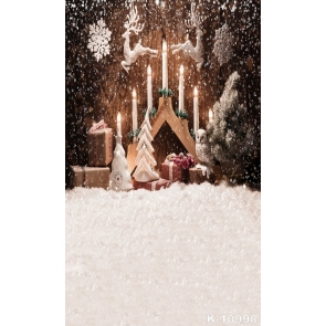 White Snowflake Candles David's Deer Christmas Gifts Backdrops for Photography