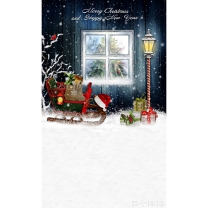 Christmas Sled Gifts Window Vinyl Photography Backdrops