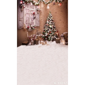 Outdoor Christmas Deco Christmas Tree Vinyl Photography Backdrops