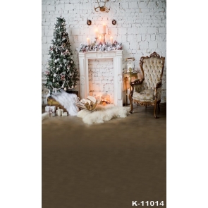 Interior Decoration Christmas Tree Candles Rustic Christmas Backdrop