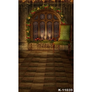 Retro Court Indoor Christmas Photography Backdrops for Stage