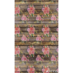 Wooden Board Printing Flower Background Vinyl Portable Photography Backdrops